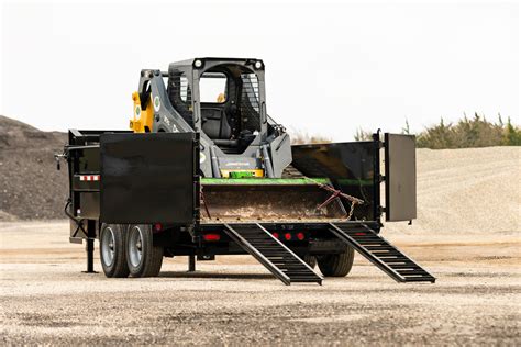 enclosed trailer that you can drive a skid steer into|skid steer trailer near me.